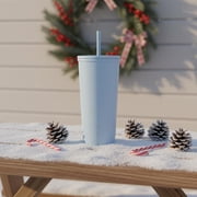 Hydrapeak Journey 25 oz Insulated Tumbler with Lid and Straw, Iced Coffee Cup, Reusable Stainless Steel Water Bottle Travel Mug, Gifts for Women Men, Powder Blue