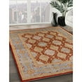 thumbnail image 2 of Ahgly Company Indoor Round Mid-Century Modern Camel Brown Oriental Area Rugs, 4' Round, 2 of 6