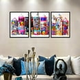 thumbnail image 4 of Hieng Large 3 Panels Abstract Wall Art Graffiti Love Grey Background Canvas Painting Poster for Street Living Room Wall Decor Unframed, 4 of 6