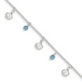 thumbnail image 1 of 925 Sterling Silver Shell Turquoise 9 Inch Plus 1 Anklet Ankle Bracelet Seashore, 1 of 6