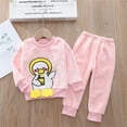 thumbnail image 3 of Ugoldhm Toddlers Fleece Outfits Set Cartoon Graphic Top and Loose Pant Fall Cozy Warm Winter Clothes, 3 of 3