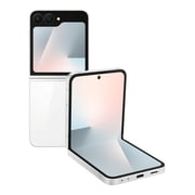 Restored Samsung Galaxy Z Flip7 FE Foldable Smartphone, 256GB Storage, 6.7-Inch AMOLED Display, 50MP Dual Rear Cameras, Exynos 2400 Processor, 8GB RAM, White