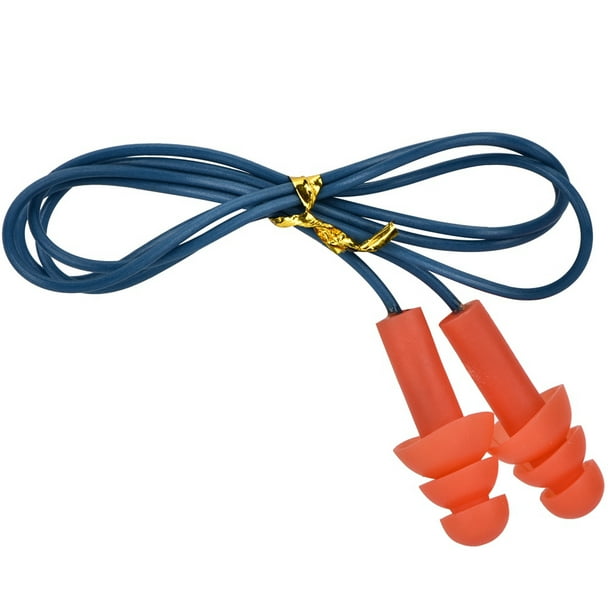 Tapones para los oídos Jadeshay con reducción de ruido Silicona con cable protección auditiva color Azul rojo