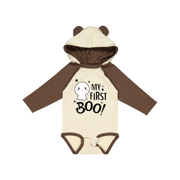 Inktastic My 1st Boo with Cute Ghost Boys or Girls Long Sleeve Baby Bodysuit