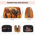 thumbnail image 5 of Easygdp Honeybee On Vibrant Flower Leather Makeup Bag Zipper Pouch Travel Cosmetic Organizer for Women and Girls, Make up Bag with Zipper, 5 of 8