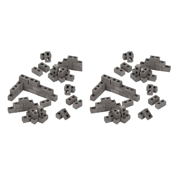 2025 New! 180 Packs Cinder Blocks 1/12 Scale Mini Bricks Concrete Miniature Tiny Landscaping Dollhouse Accessories