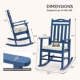 thumbnail image 5 of Ktaxon Poplar Wood Rocking Chair with Thick Cushion for Patio Garden Backyard, Navy Blue, 5 of 8