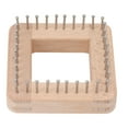 thumbnail image 2 of Mini Square Knitting Machine Solid Wood Board Multiple Non Detachable Hooks for Weaving Mat, Scarf, Hat, Blanket, Sock, 2 of 7