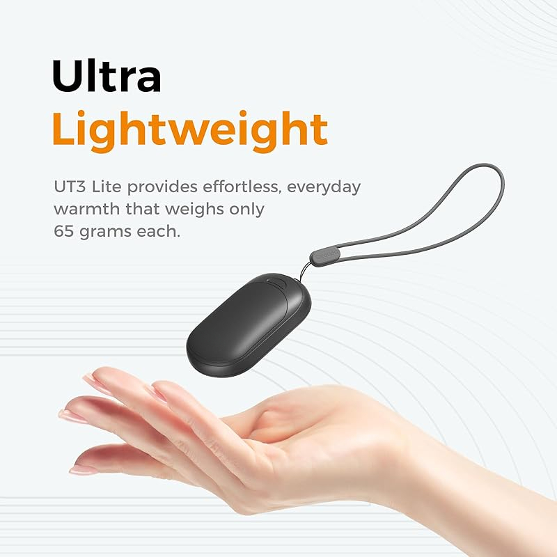 Magnetic Hand Warmers Rechargeable 2 Pack, Electric Hand Warmers with Smart Heating 3 Settings, Ultra Slim Portable Pocket Heater for Camping, Hunting,  Christmas Gifts for Men and Women（Black）