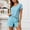 Light Blue, variant on Ynynloco Womens Pajama Sets Short Sleeve Pajamas for Women Sets Soft Comfy Lounge Sets Casual V Neck Loungewear Sleepwear PJS
