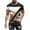 Khaki, variant on Mens Geometric Print T Shirt Short Sleeve Muscle Shirts Lightweight Workout Graphic Tees Big and Tall Casual Hipster Streetwear Tops Coffee XXL