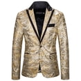 thumbnail image 2 of Hombres traje casual cuello solo botón lentejuelas rendimiento vestido traje abrigo Pompotops oipoqjl22198, 2 of 4