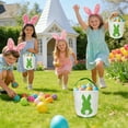 thumbnail image 2 of Yooshoverk Rabbits Bag Easter Small Bag Children'S Easter Tote Bag Gift Snacks Candy Easter Egg Canvas Bag Green 9.84X9.06 In, 2 of 6