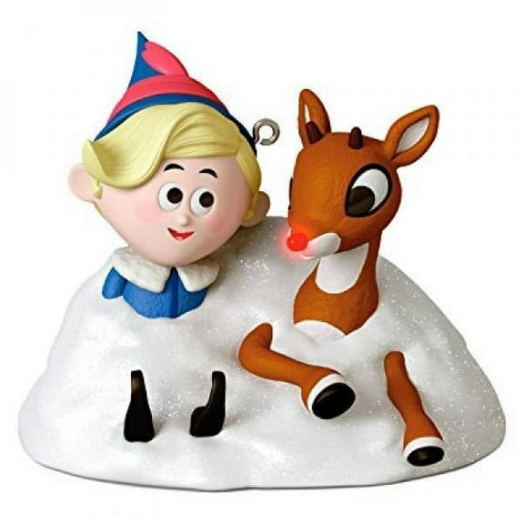 hallmark is this your snowbank? rudolph the red-nosed reindeer ornament with lights