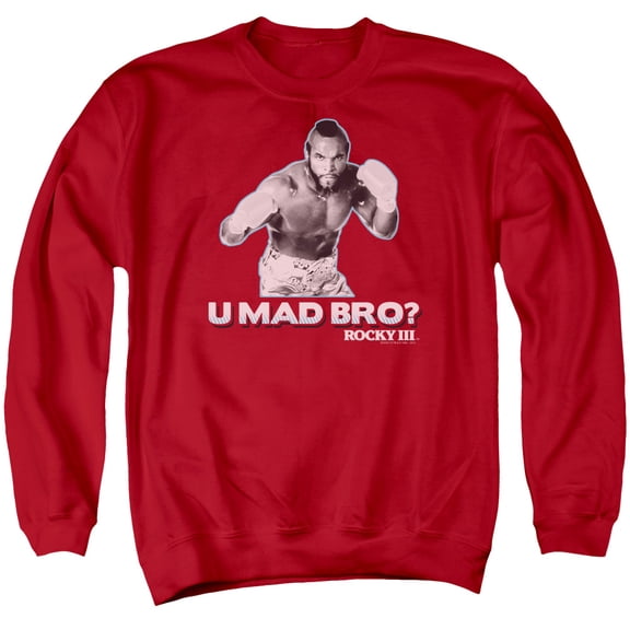 Rocky Iii U Mad Bro Adult Crewneck Sweatshirt Red