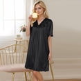 thumbnail image 7 of HomeGardon Nightgowns for Women,Summer Dresses Women's Short Sleeved Loose Plus Size Short Sleeved Lace Lace Imitation Silk Nightdress, 7 of 7