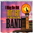 thumbnail image 1 of Vibrant Sunset Cityscape Shower Curtain with Retro B Nostalgic Design for Music Lovers, 1 of 4
