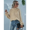 thumbnail image 6 of Womens Turtle-Neck Oversized Sweaters Casual Long Sleeve Pullover Loose Chunky Knit Jumper  M, 6 of 8