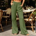 thumbnail image 2 of Vrorvz Womens Long Pants Elastic Waisted Straight Leg Pant Casual Loose Summer Trouser Stretch Trouser with Pocket, 2 of 5
