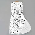 thumbnail image 2 of Vestido de Verano para Mujeres Impreso Cuello de Vuelta de Manga de Tres Cuartos, Estilo de Ocio de Moda para Ocasional, Fiesta Y Vacaciones, 2 of 5