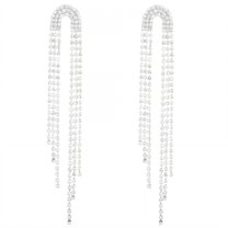 DESIGNICE Statement Earrings for Women,Face-Lengthening Tassel Silver Earrings,Drop Earrings Gift Sentiment,Style3