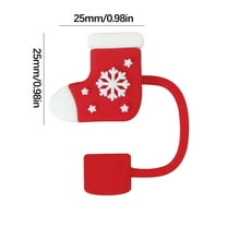 CuiLiyq Christmas Straw Cover Cap for Stanley Cup, Silicone Straw Topper for Stanley Tumbler with Handle, Dust Proof Reusable Straw Tips Lids for Christmas Gifts (Snowflake Socking)