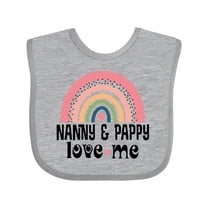 Inktastic Nanny and Pappy Love Me Grandchild Rainbow Girls Baby Bib