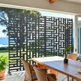 thumbnail image 3 of MAYEERTY 2-Piece 72×47" Outdoor Black Metal Privacy Panel Screen for Backyard & Garden, Geometric Maze Pattern, 3 of 9