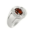 thumbnail image 4 of RYLOS Sterling Silver Ring 8X6MM Oval Gemstone & Diamond Unisex Rings Garnet January Birthstone Ring Size 8, 4 of 7