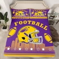 thumbnail image 2 of jejeloiu Rugby Game Gaming Twin Sheet Sets,Yellow Football Helmet Bedding For Teens 3-Piece, 2 of 7