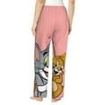 thumbnail image 3 of Tom And Jerry Women's Pajama Pants, All Over Print Causal Drawstring Lounge Pant, Comfy Loose Wide Leg Pajamas Bottoms Trousers with Pockets, 3 of 8