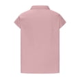 thumbnail image 4 of Womens Shirts Cotton Linen High Neck Cap Sleeve Casual Spring Summer T Shirts for Women Pink Xl, 4 of 5