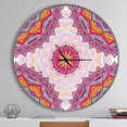 thumbnail image 2 of Designart 'Ethnical Pink Floral Mandala ' Modern wall clock, 2 of 6