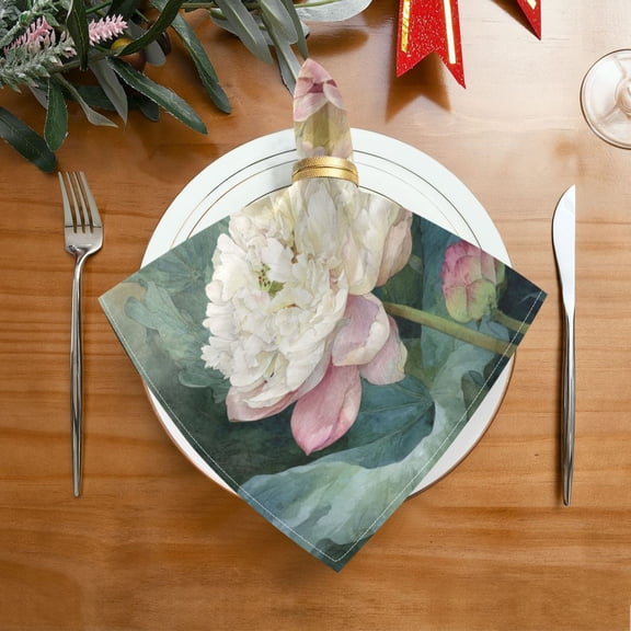 20"x20" Satin Dinner Napkin Light Pink Lotus Table Napkins for Wedding Birthday Restaurant Party Tableware Decoration 1 Pack