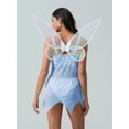 thumbnail image 4 of Gupgi Costume d'Halloween pour Femmes Fairy, Robe Mini Transparente en Dentelle à Bretelles Spaghetti, Col en V, Décolleté Plongeant, avec Ailes de Papillon, 4 of 9