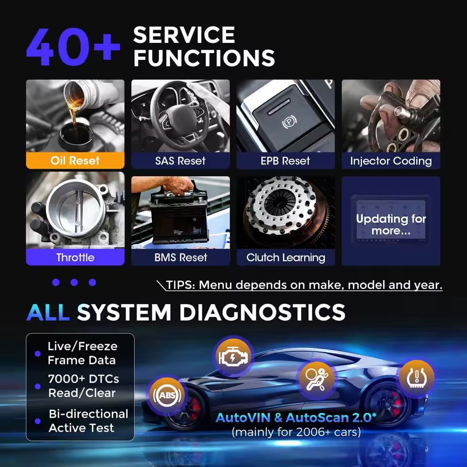 OTOFIX D1 Max Diagnostic Scanner Bi-Directional Bluetooth Scan Tool ECU Coding OBD2 Diagnostic Tools 2 Year Free Update