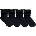 thumbnail image 5 of Jefferies Socks Womens Ruffle Cotton Knit Dress Slouch Scrunch Crew Cuff Ankle Socks 4 Pair Pack, 5 of 7