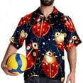 thumbnail image 4 of Seven Starred Ladybird Men's Casual Short Sleeve Button Down Shirts - Printed Summer Beach Tops for Men and Women, 4 of 6