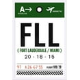 thumbnail image 1 of Fort Lauderdale, Florida - FFL - Luggage Tag - Lantern Press Artwork (24x36 Giclee Art Print, Gallery Framed, White Wood), 1 of 1