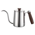 thumbnail image 2 of Cafetera de acero inoxidable de 600 ml Cuello de cisne Caño largo y estrecho Vierta sobre la olla Mango de Caño de flujo anti-escaldado para ca Plata Soledad hervidor de café, 2 of 8