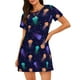 thumbnail image 1 of Fotbe Sea Jellyfish Bata de Dormir para Mujer con Estampado, Camisón de Algodón de Manga Corta, Ropa de Dormir Casual, 1 of 6