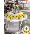 thumbnail image 6 of Outdoor Tablecloth with Umbrella Hole Zipper Sunflowers Bees Round Tablecloth 54" Waterproof Outside Table Cloth Spring Farmhouse Honey Flowers Leaves Patio Table Cover Tablecloths for Picnic Party, 6 of 8