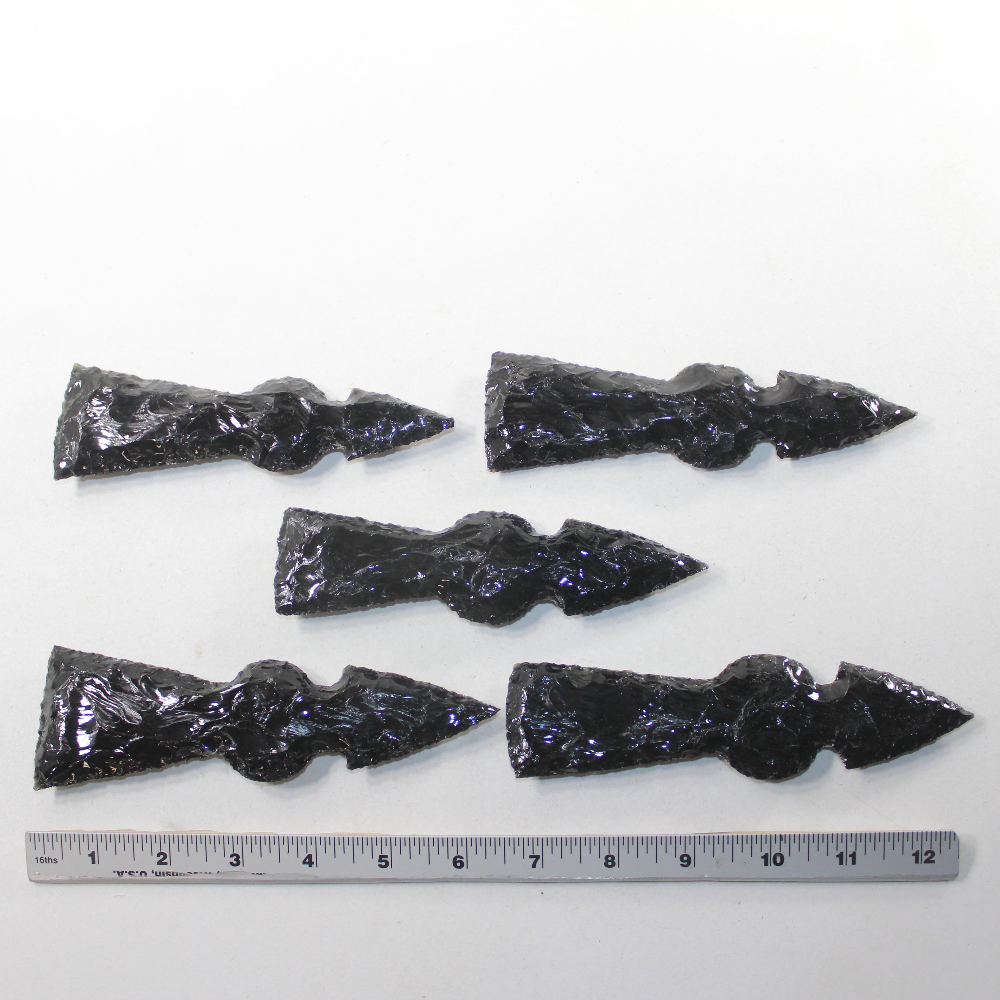 5 Obsidian Ornamental Tomahawk Heads #9427  Ax Axe Hatchet