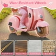 thumbnail image 6 of Pirecart 6V Kids Electric Motorcycle, Battery Powered Wheels Ride on Toy, Toddler Mini Motorcycle with Music, Realistic Horn, Light, Foot Pedal for Age 3+, Pink, 6 of 9