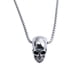 thumbnail image 1 of WORGEOUS 1 pieza de collar de calavera de acero de titanio, elegante colgante gótico retro para hombres, colgante y cadena de plata para niño, 1 of 7