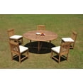 thumbnail image 4 of Grade-A Teak Dining Set: 5 Seater 6 Pc: 72" Round Table And 5 Devon Armless Chairs Outdoor Patio WholesaleTeak #WMDV69, 4 of 4