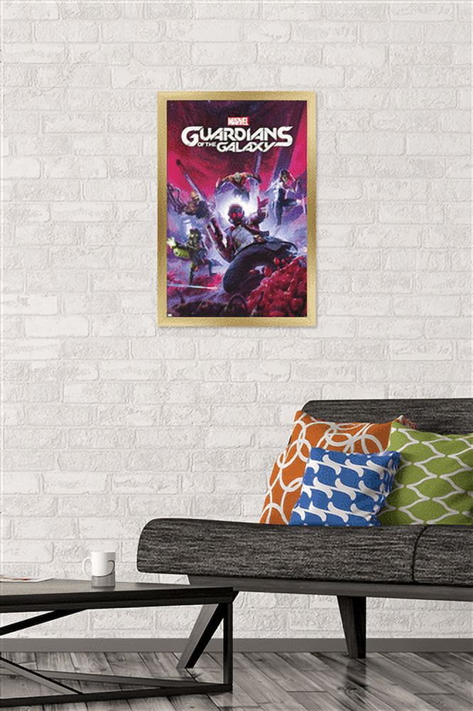 Marvel's Guardians of the Galaxy Video Game - Key Art Wall Poster, 14.725" x 22.375", Framed