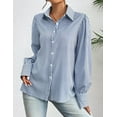 thumbnail image 5 of Zeagoo Womens Blouses Dressy Casual Spring Stripe Long Sleeve Shirts Button Down Tops Fashion, 5 of 7