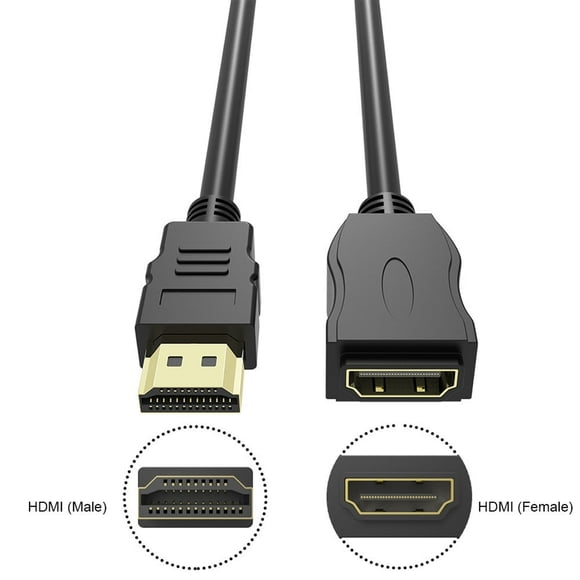 EIGTHTAIL DOONJIEY 0.3/0.5/1/1.5m Gold Plated HDMI-compatible Male to Female Extension Cable Extender