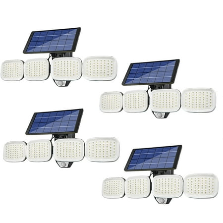 

Solarera 4 Pcs Outdoor Solar Lights 200 LED Flood Lights Waterproof Solar Poweredwith Wall Lights Rotatable Solar Motion Security Night Lights for Outdoor Pation Garden Deck